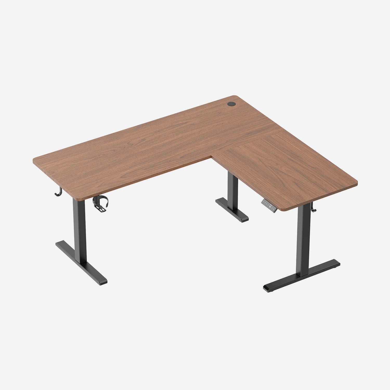 Pro L Shaped Standing Desk - Black Walnut / 63"