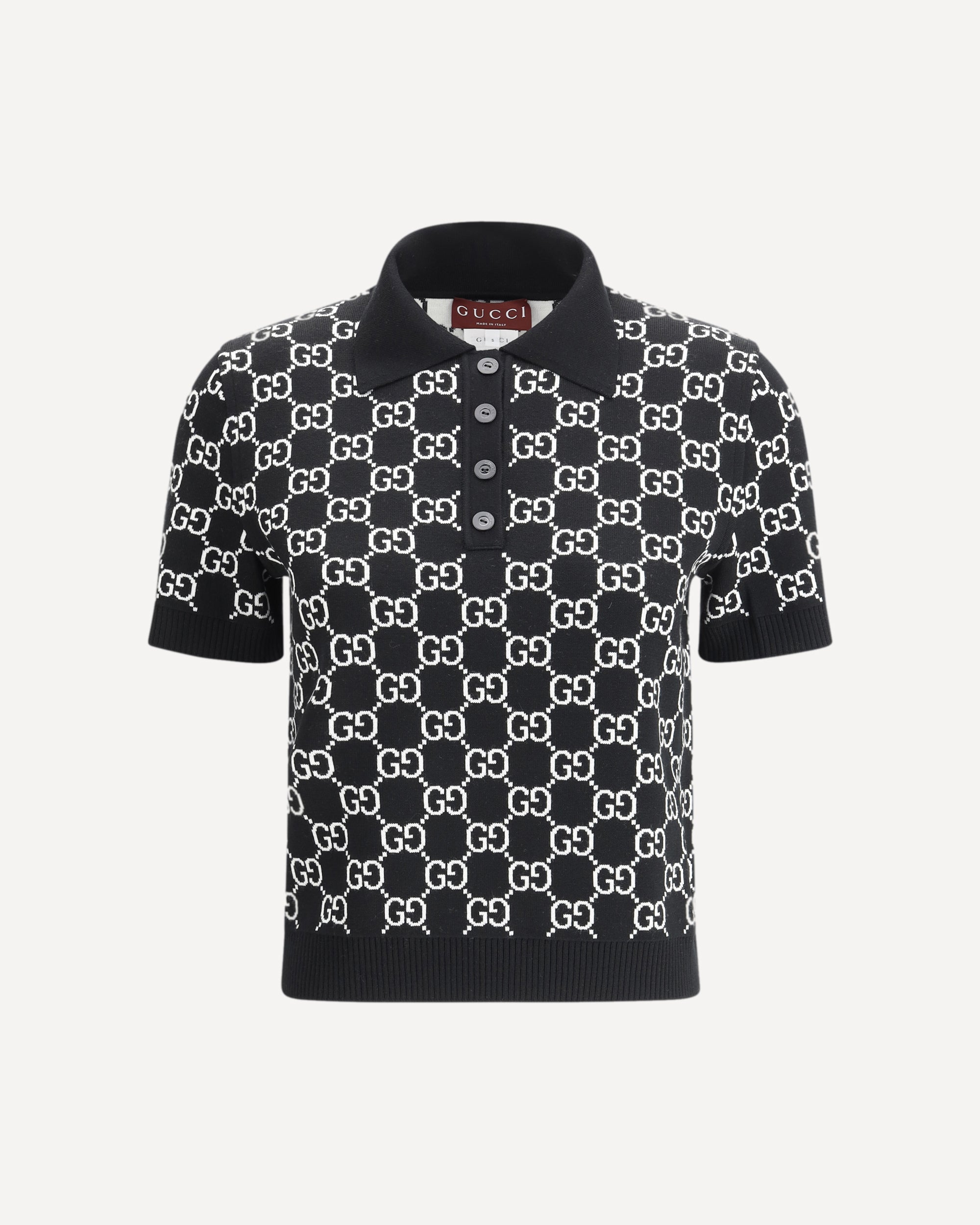 GUCCI GG wool jacquard Polo Top Female S