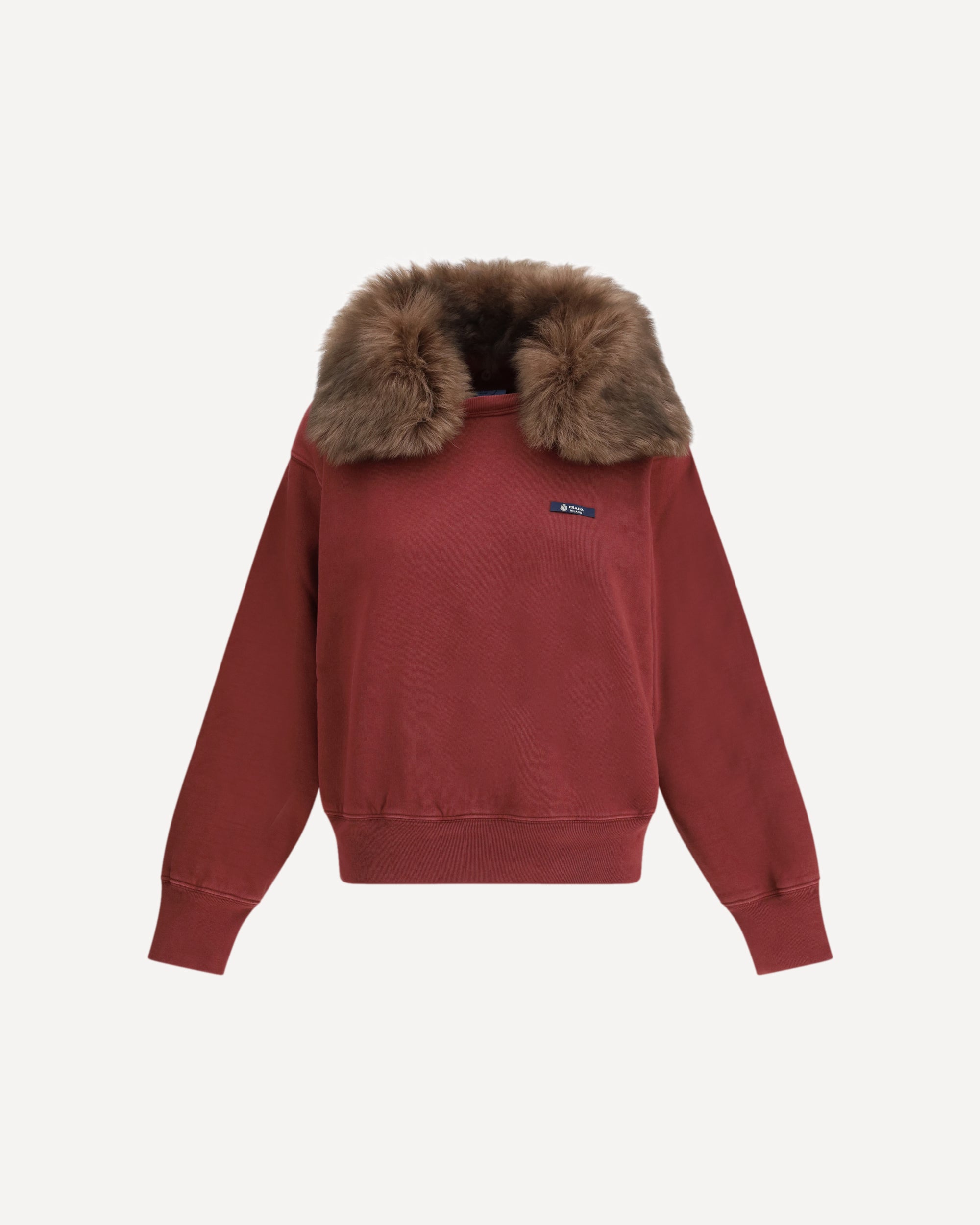 PRADA Sweatshirt with a shearling collar Female S