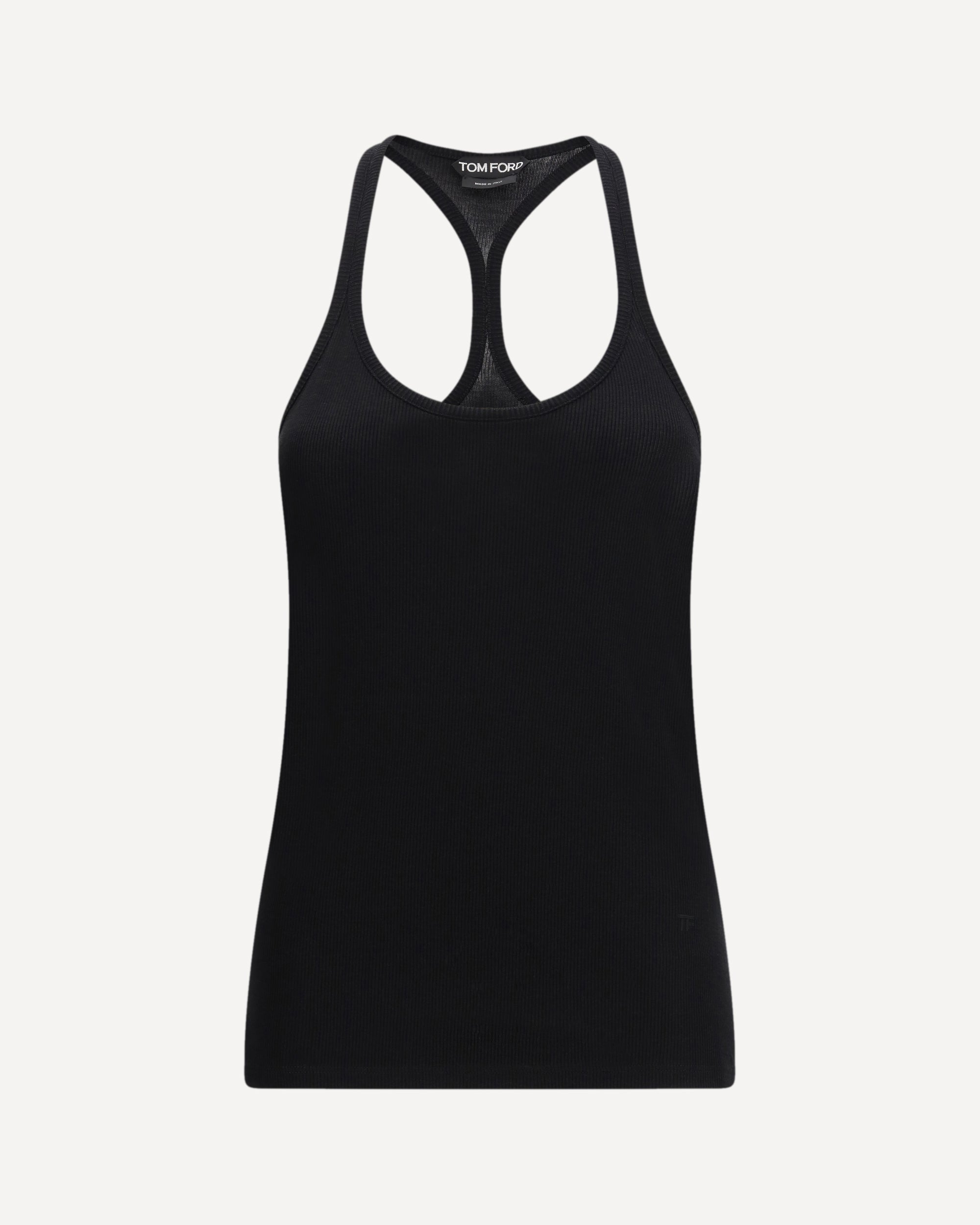 TOM FORD Silk-blend ribbed jersey Tank Top Female 38