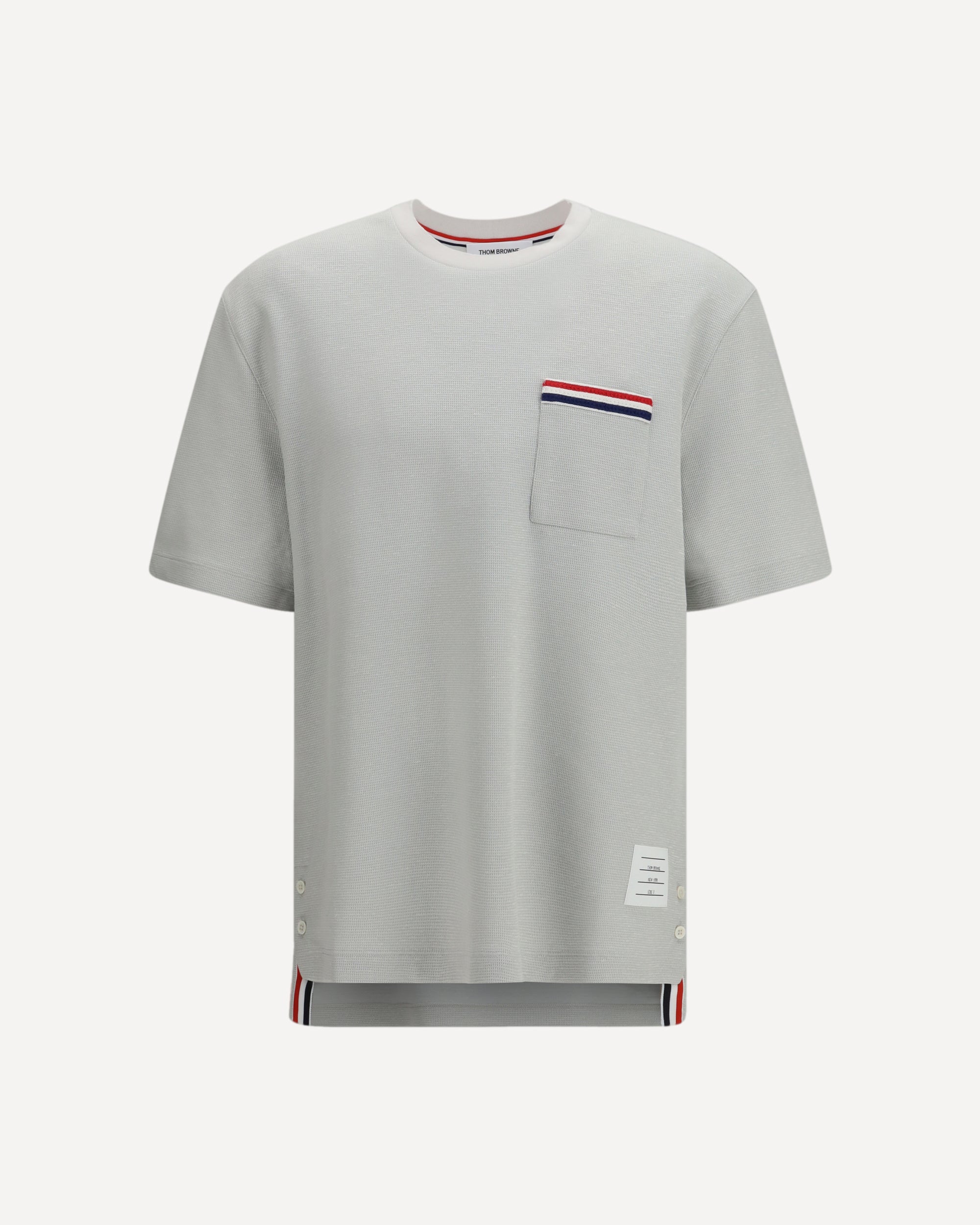 THOM BROWNE Short-sleeve cotton-linen T-shirt Male 4