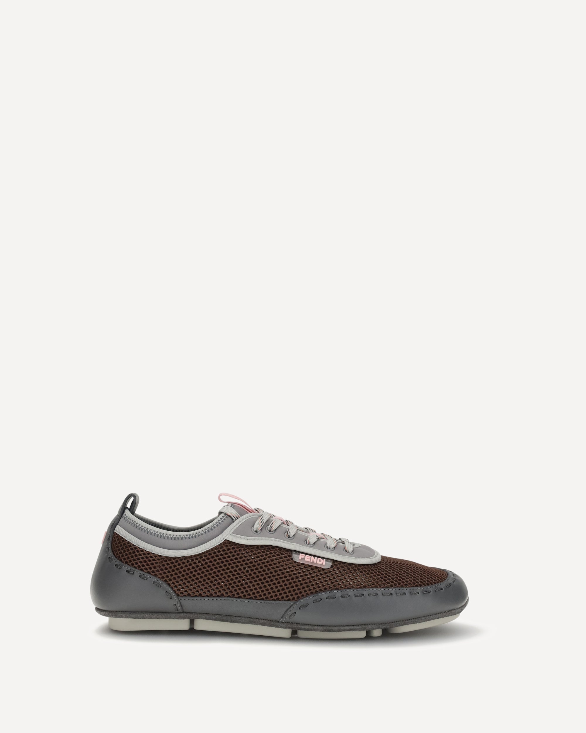 FENDI Leather and mesh Sneakers by Fendi Male 6