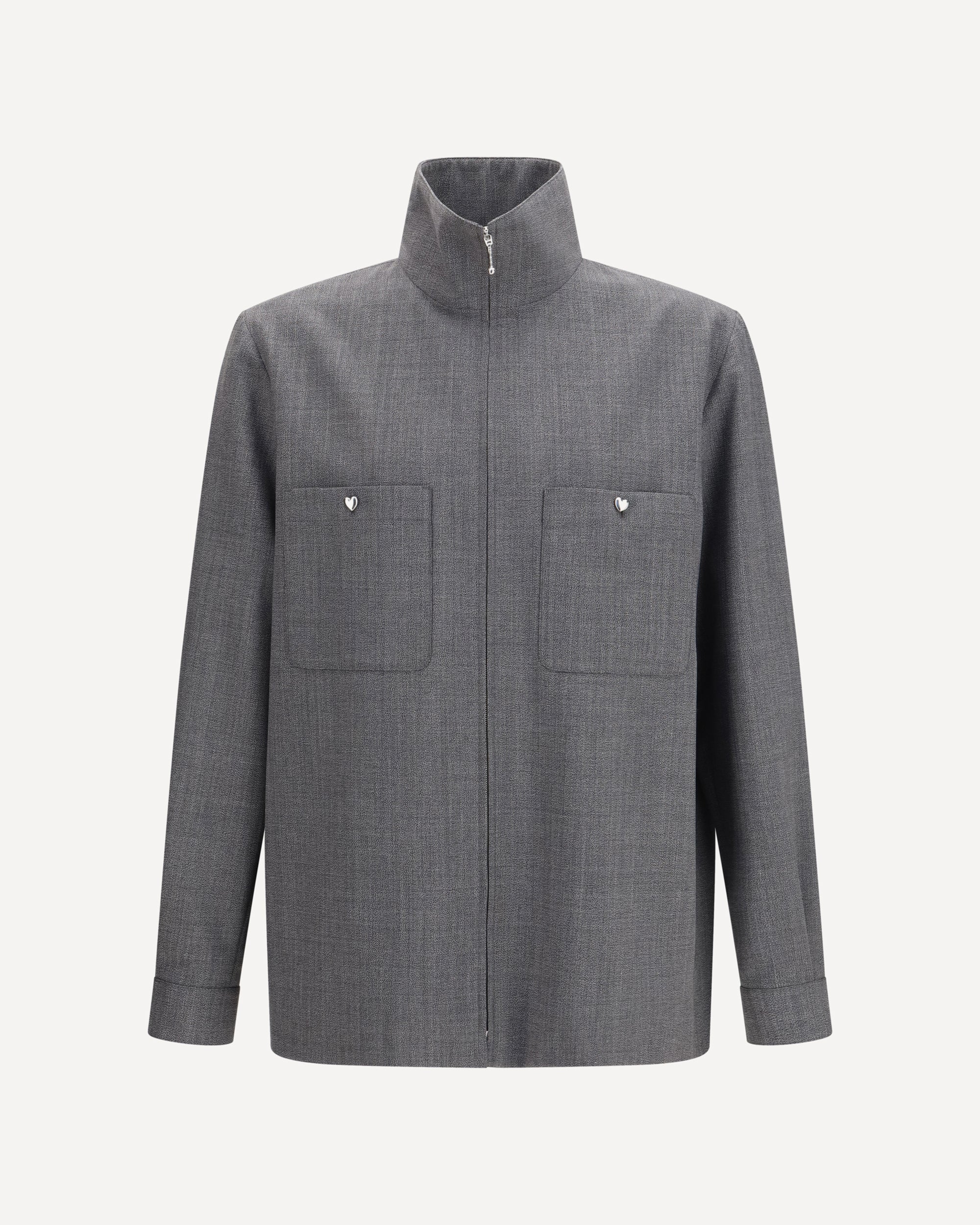 VALENTINO Mouliné wool shirt Jacket Male 48