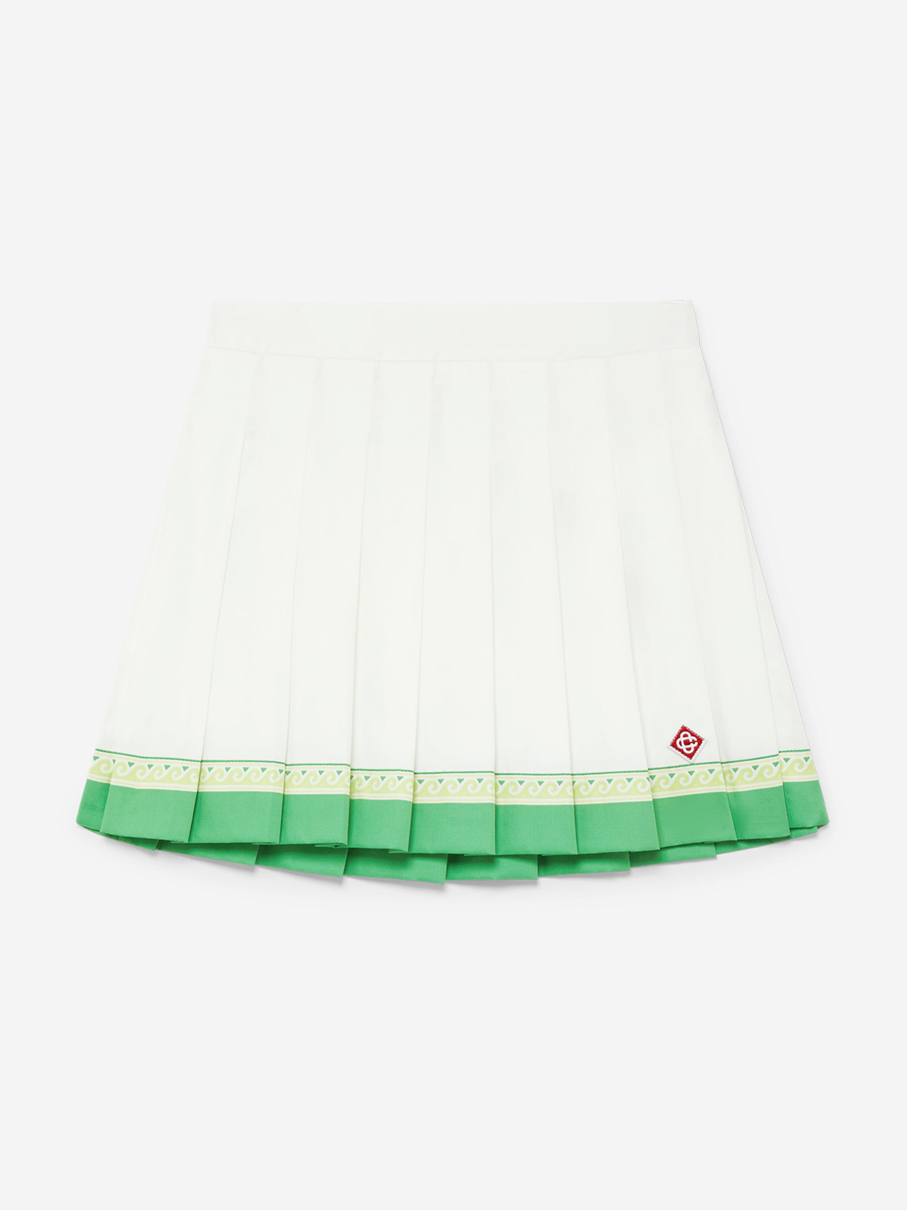 Casablanca Girls Printed Pleated Skirt in White 13 - 14 Years By Childsplay Clothing