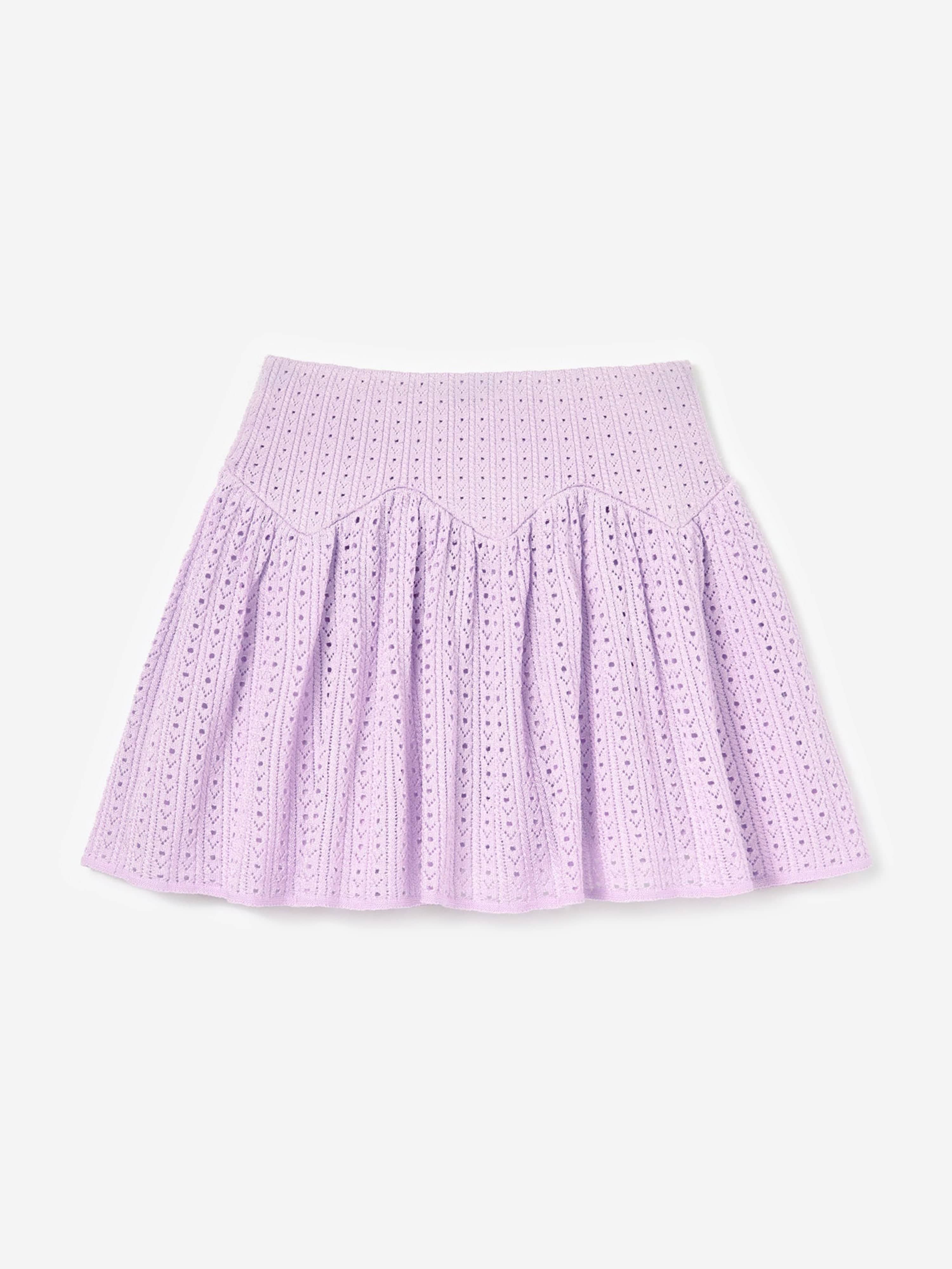 Self Portrait Girls Pointelle Ribbed Knit Skirt in Pink 10 - 12 Years By Childsplay Clothing