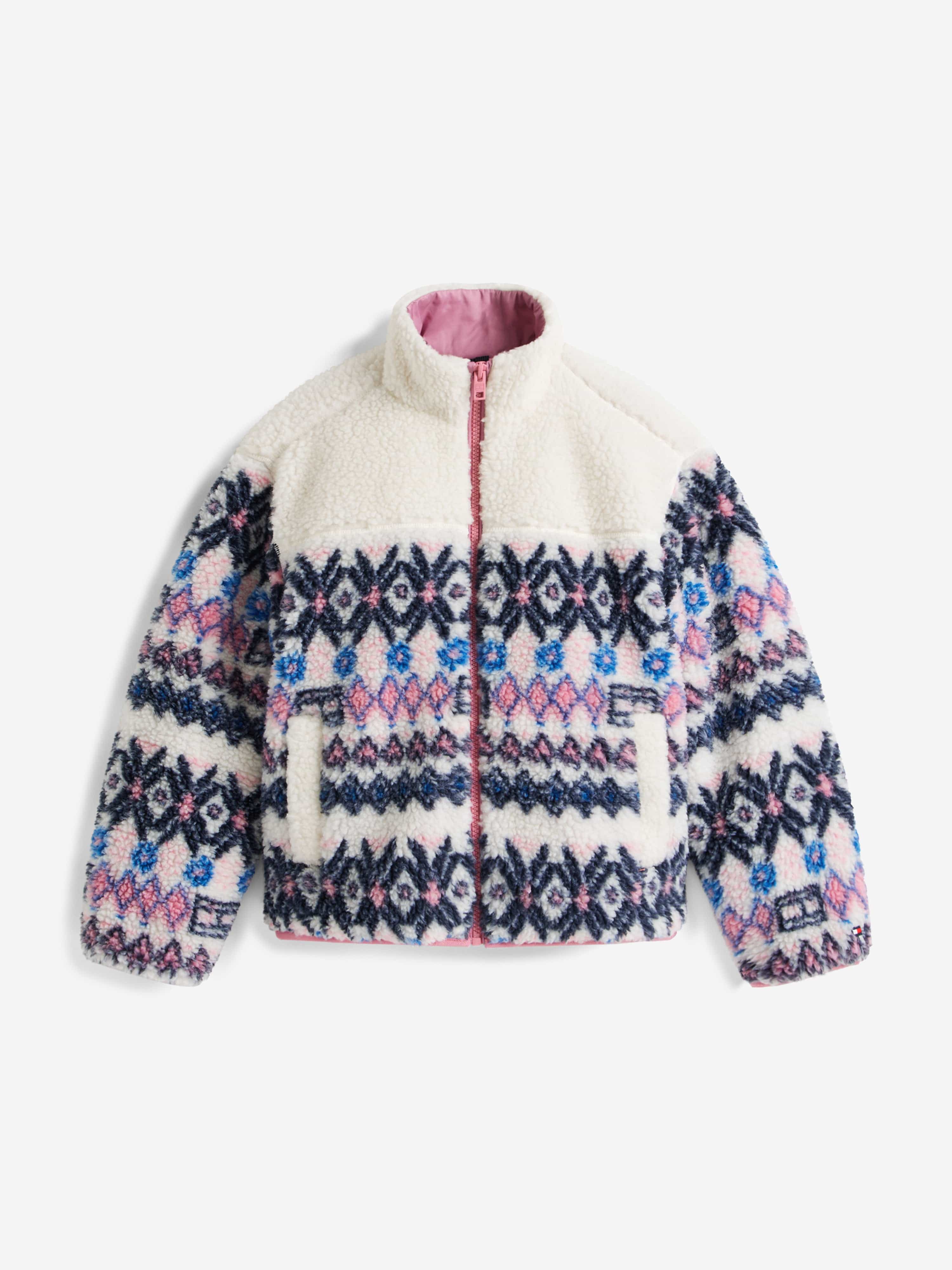 Tommy Hilfiger Girls Fair Isle Teddy Jacket in Ivory 16 Years By Childsplay Clothing