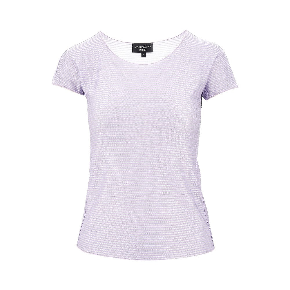 EMPORIO ARMANI ICON striped light jersey T-shirt Woman XXL