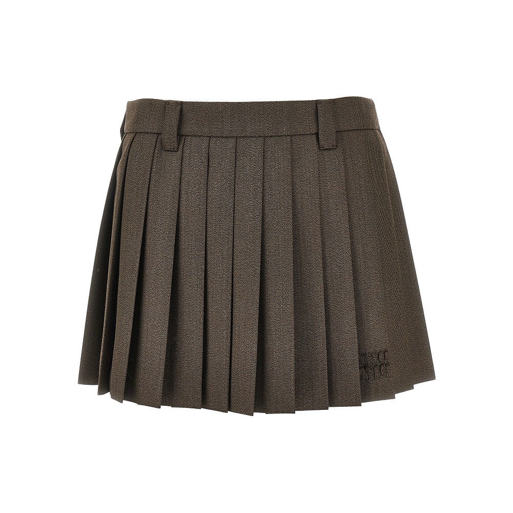 MIU MIU Pleated wool mini skirt Woman 40