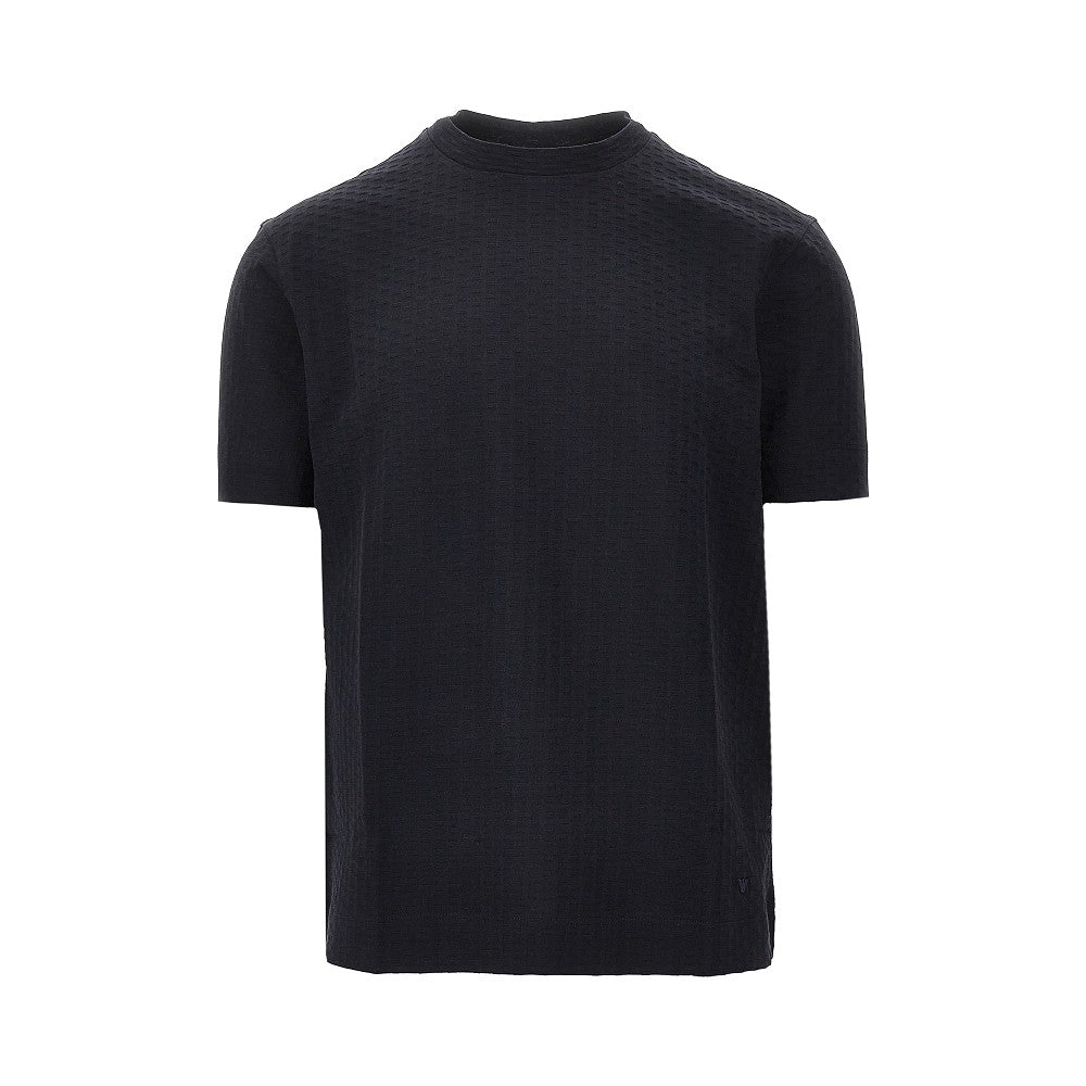 EMPORIO ARMANI Diamond motif jacquard cotton T-shirt Man S
