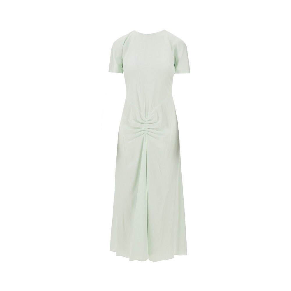 VICTORIA BECKHAM Crepe satin gathered midi dress Woman 10
