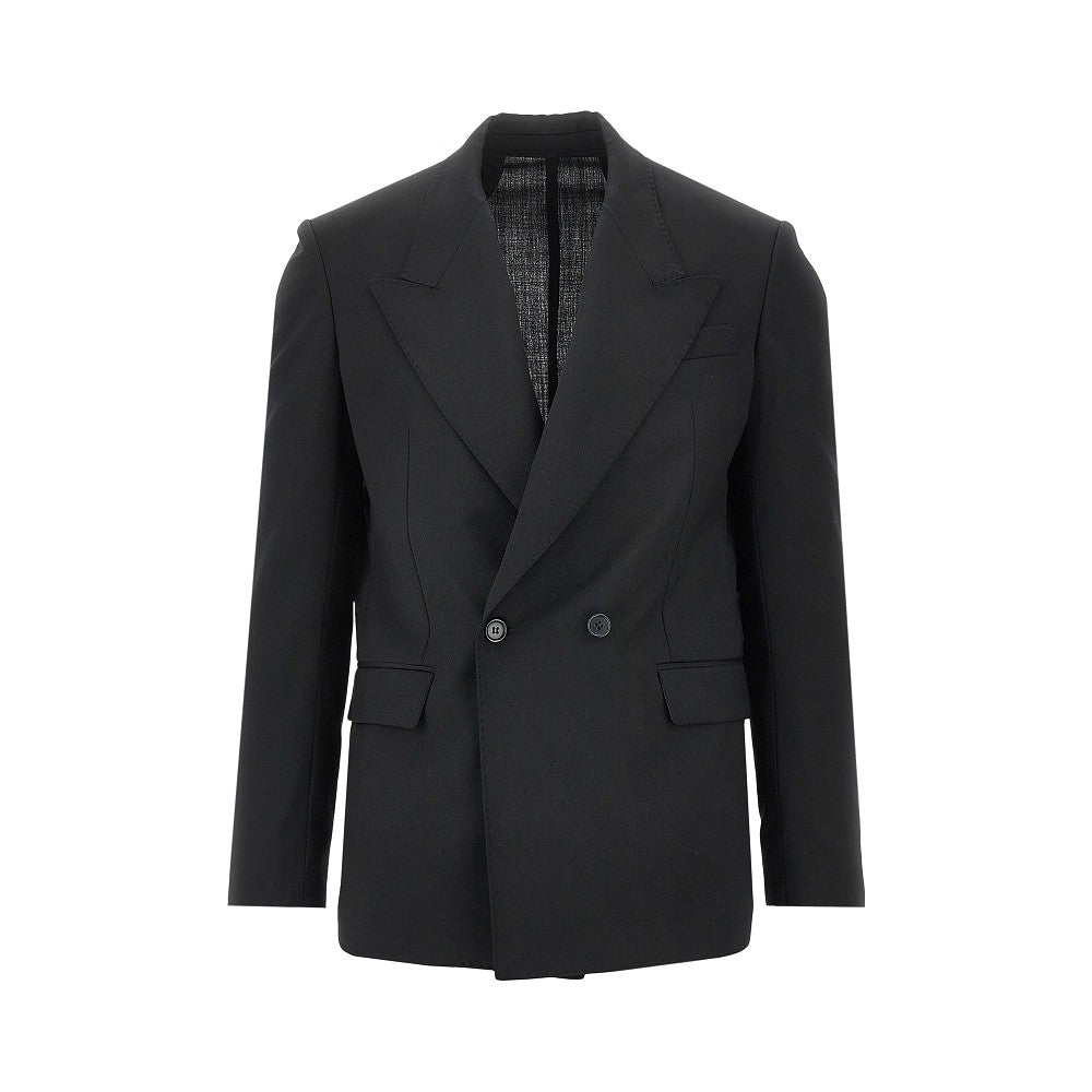 MARSEM Stretch wool-blend double-breasted jacket Man 46