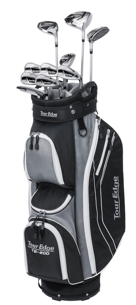 Tour Edge Golf Ladies TE-200 Complete Set With Cart Bag Ladies Flex Black/Silver/White