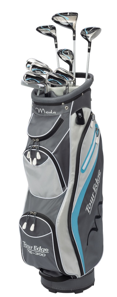 Tour Edge Golf Ladies TE-300 Moda Complete Set With Bag Grey/Silver/Aqua Blue Petite