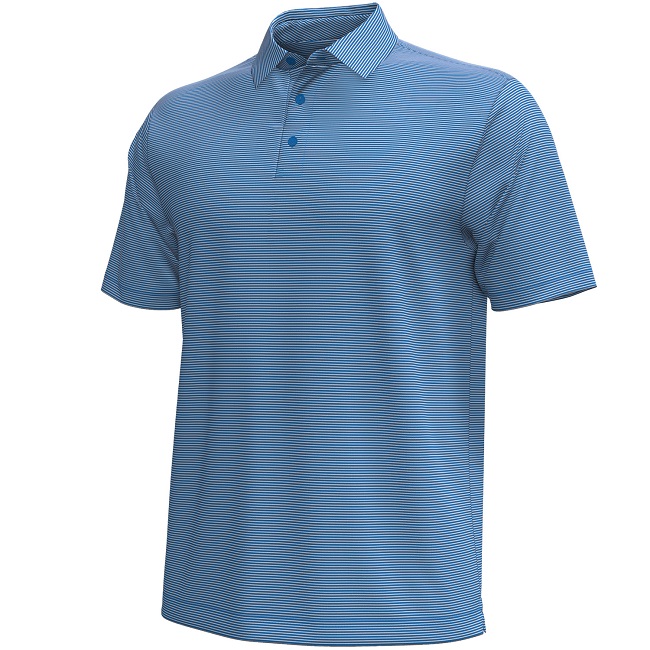 Under Armour Golf T2 Green Bridge Stripe Polo Photon Blue Extra Large