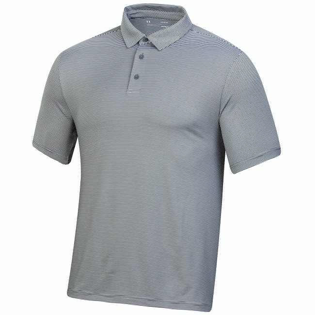 Under Armour Golf T2 Green Bridge Stripe Polo Pitch Grey Small